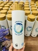 Sỉ In Logo Khắc Tên Bình Giữ Nhiệt Nắp Gỗ 400ML BGN33