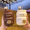 Ly Sứ Gấu Tặng Kèm Ống Hút Thuỷ Tinh C229