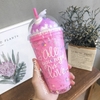 Ly cold Cup Hai Lớp Tặng Kèm Ống Hút Hoạ Tiết Ice Cream N158