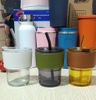 Sỉ In Logo Khắc Logo Ly Thủy Tinh Bọc Da 420ML BTT1