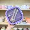 Hộp Cơm Nhựa 2 Tầng 1L7 Tiện Dụng Tặng Kèm Muỗng Nĩa H144
