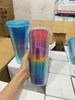 Sỉ In Logo Ly Nhựa Gai Kim Cương Ống Hút 750Ml BN5