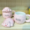 Ly Sứ Heo và Gấu Dễ Thương Kèm Muỗng 500ML C301