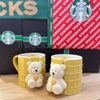 Ly Sứ Starbucks Waffle Biscuit Bear 355ML C309