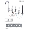 Vòi sen bồn tắm Caesar AS143C