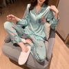 Bộ ngủ pijama lụa cao cấp quần dài tay dài chú voi con