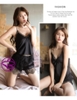 Bộ ngủ lụa 2 dây cao cấp ren viền nơ giữa