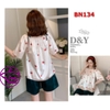 Bộ ngủ lụa quần đùi trễ vai họa tiết cherry dễ thương