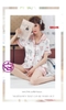 Bộ ngủ Pijama quần đùi trơn áo họa tiết tay ngắn chất lụa