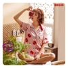 Bộ ngủ pijama quần đùi chất lụa cao cấp hàng đẹp chuẩn