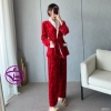 Đồ bộ mặc nhà cao cấp - Bộ ngủ quần dài tay dài mùa đông kiểu dáng pijama cột dây chất nhung siêu sang