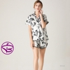 Đồ bộ short mặc nhà - Bộ ngủ pijama nữ ngắn cộc tay quần đùi chất lụa cao cấp in họa tiết đẹp