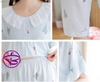 Đồ ngủ nữ - Đồ bộ lửng có tay mặc nhà đẹp chất cotton lụa mịn mát phối ren công chúa MÀU xanh và hồng