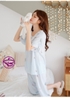 Đồ ngủ nữ - Đồ bộ lửng có tay mặc nhà đẹp chất cotton lụa mịn mát phối ren công chúa MÀU xanh và hồng