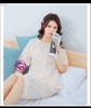 Đồ lửng mặc nhà - Đồ ngủ bộ mặc nhà vải cotton lụa mịn thoáng mát chất đẹp tay lửng MÀU xanh và vàng