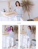 Đồ bộ mặc nhà quần dài tay dài - Đồ ngủ nữ chất cotton crepe nhẹ mát hàng đẹp chuẩn MÀU hồng và xanh