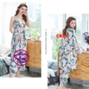 Áo choàng ngủ kết hợp bộ ngủ nữ quần dài chất cotton mịn mát