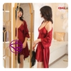 Váy ngủ kèm áo choàng - Bộ áo choàng ngủ nữ kết hợp đầm ngủ lụa quyến rũ chất đẹp cao cấp