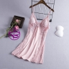 Đầm ngủ nữ đẹp - Váy ngủ 2 dây chất lụa satin cao cấp phối ren hoa gợi cảm