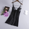 Đầm ngủ nữ đẹp - Váy ngủ 2 dây chất lụa satin cao cấp phối ren hoa gợi cảm