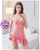 Đồ ngủ xuyên thấu sexy - Váy ngủ lưới mỏng phối ren tà xéo hở ngực quyến rũ gợi cảm có gọng mút MÀU ĐEN ĐỎ TÍM HỒNG CAM