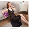Đầm ngủ dáng dài - Váy ngủ xuyên thấu không nội y sexy quyến rũ gợi cảm xẻ tà cao kèm quần lọt khe MÀU ĐEN