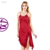 Đồ ngủ nữ - Váy đầm ngủ dáng dài xẻ tà gợi cảm chất lụa đẹp quyến rũ