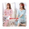 Bộ ngủ pijama cotton lụa quần dài tay dài chất mát mịn