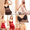 Đồ ngủ xuyên thấu- Bộ ngủ nữ 2 dây quần đùi ren lưới thêu hoa đẹp gợi cảm sexy quyến rũ - Màu đen, đỏ, trắng