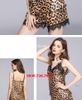 Đồ mặc nhà - Bộ đồ ngủ nữ quần đùi viền ren áo 2 dây chất phi lụa họa tiết da beo