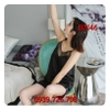 Bộ đồ ngủ nữ quần đùi áo 2 dây chất phi lụa viền lưới