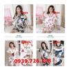 Bộ ngủ pijama quần đùi cổ vuông chất lụa đẹp