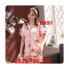Bộ ngủ Pijama quần đùi cổ tròn chất lụa cao cấp