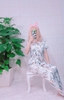 Bộ ngủ pijama hàng thiết kế quần dài tay ngắn in hình phối nẹp đôi chất lụa cao cấp