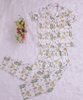 Bộ ngủ pijama hàng thiết kế quần dài tay ngắn in hình phối nẹp đôi chất lụa cao cấp