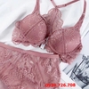 Bộ đồ lót cài trước ren cách điệu lưng chữ Y hàng đẹp chuẩn