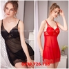 Váy ngủ sexy mỏng manh - Đầm ngủ đẹp quyến rũ đầm ngủ cô dâu gợi cảm kèm quần lọt khe có gọng mút ngực MÀU ĐỎ