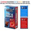 Bao cao su Love kiss maxxmen Day & Night hộp 10 chiếc size 52mm, hỗn hợp siêu mỏng, gai kéo dài