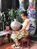 Bình hút tài lộc tứ quý men rạn đắp nổi Bát Tràng BHL91 3