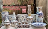 Bộ đồ thờ vẽ Lưỡng Long Chầu Nguyệt vàng kim cao cấp cho ban thờ gia tiên 2