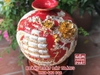Bình hút tài lộc Thuận buồm xuôi gió vẽ vàng nền đỏ H38cm
