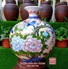 Bình hút tài lộc chim đào hoa phù dung vẽ kỹ H40cm BHL232 2