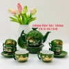 Bộ ấm chén cành đồng quê xanh ngọc vàng kim ACVK04