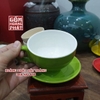 Bộ tách CAPPUCCINO 250ML men xanh lá bóng gốm sứ Bát Tràng 2