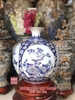 Bình hút tài lộc tứ quý vẽ vàng kim cao cấp 24k H35cm