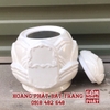 Hũ đựng tro cốt dáng búp sen men trắng HTRO2