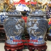 Chóe đắp nổi công đào men rạn Bát Tràng 25L SP4821