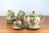 Ấm chén chóe  hoa phù dung - Gốm sứ Bát Tràng