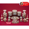 Bộ đồ thờ đắp nổi Lưỡng Long Chầu Nguyệt cho ban thờ gia tiên