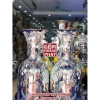 Lục bình sứ Bách hạc đồ đầu đỏ vẽ kỹ vàng kim cao cấp KT1.35 LBVV022